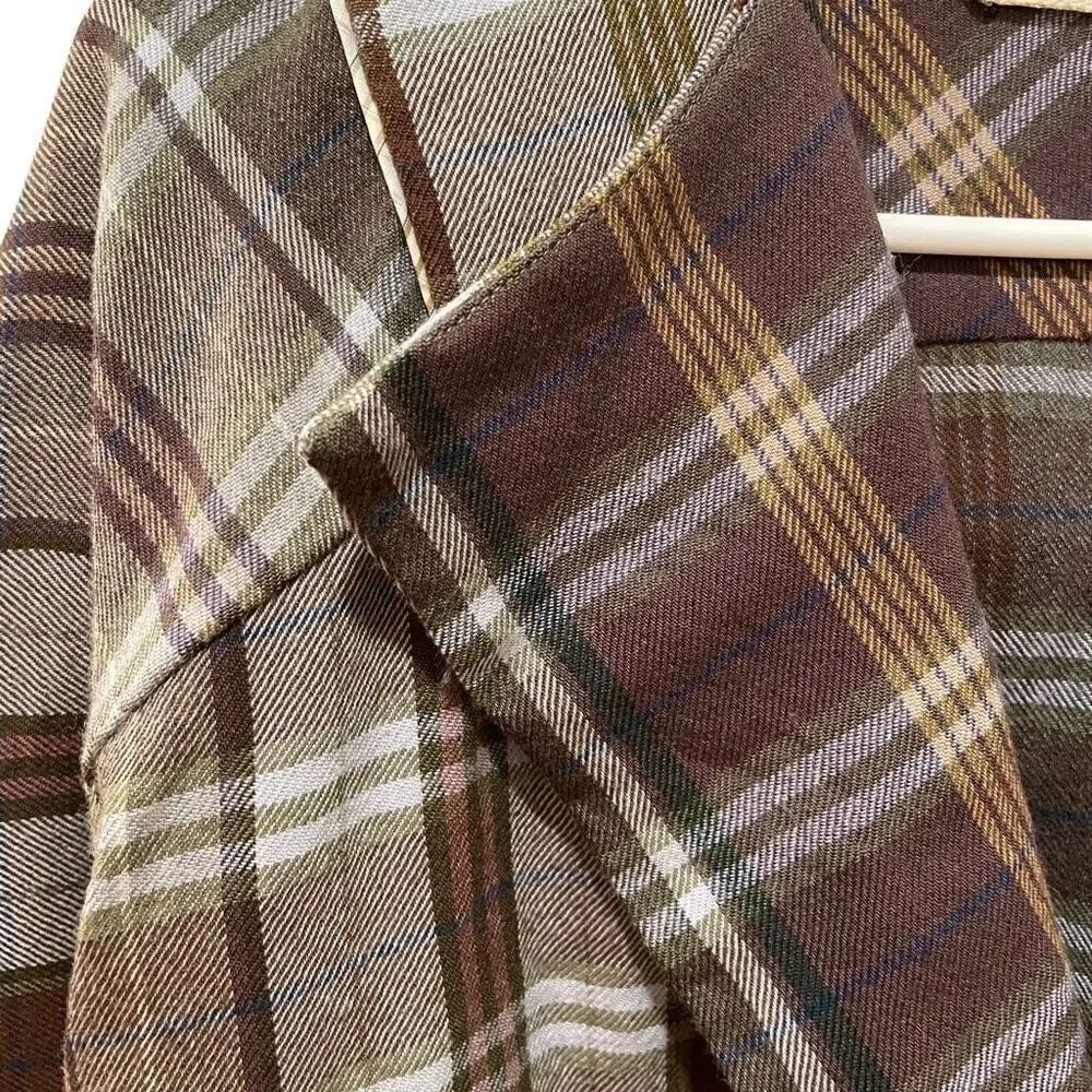Marni Women’s Coat Peplum Plaid Flannel Size 42